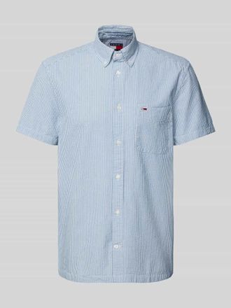 Tommy Jeans Regular Fit Freizeithemd aus reiner Baumwolle mit kurzem Arm in Hellblau, Gr&ouml;&szlig;e XS