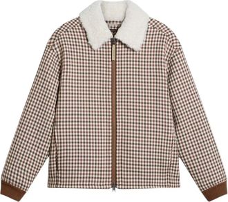 Woolrich Overshirt in Sherpa a quadri - - Jackets - Donna - Marrone - M