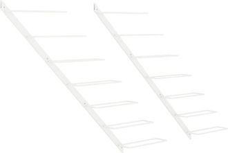 vidaXL Wall-mounted Wine Rack for 7 Bottles 2 pcs White Metal Vidaxl