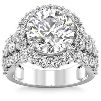 Pompeii3 Certified 5Ct Diamond Multi Row Engagement Ring 14k Gold Lab Grown