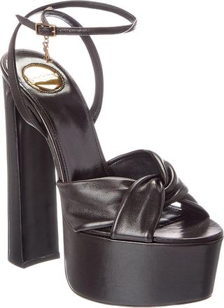 Saint Laurent Plaque Knot 105 Leather Sandal