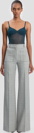 Victoria Beckham Alina Trouser In Blue-Grey Check 10