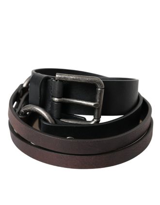 Dolce & Gabbana Mens Leather Belt Double Wrap - Black - Size 100 cm