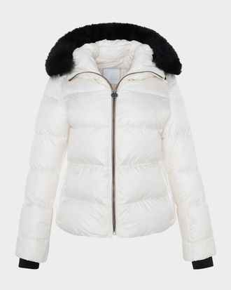 Gorski Short Down Apres-Ski Jacket with Detachable Toscana Lamb Hood Trim