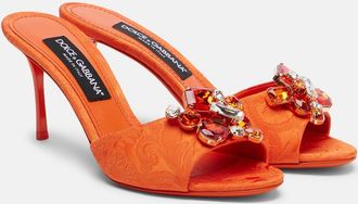 Dolce & Gabbana Mules de brocado adornados