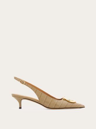 Ferragamo Women Maxi Gancini slingback Beige Size 10.5