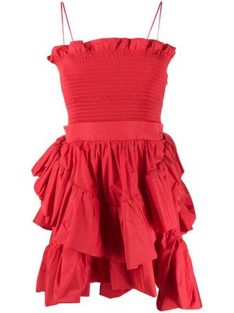 Philosophy di Lorenzo Serafini smocked waist ruffled dress - Red