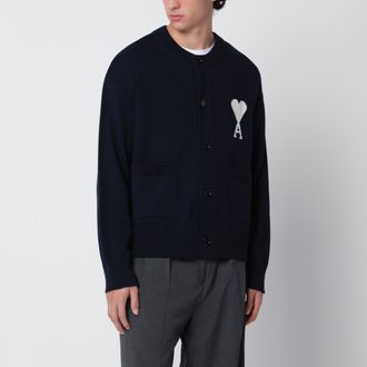 Ami Dark blue Ami de Coeur cardigan in wool blend