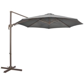 OUTSUNNY 3(m) Cantilever Parasol 360&deg; Rotation Roma Umbrella with Tilt Grey | TJ Hughes