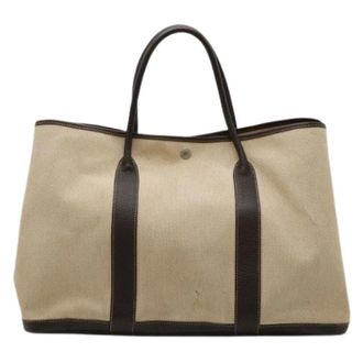 Herm&egrave;s Pre-owned Garden Party MM Bolso Tote Beige Marr&oacute;n - Pre-owned - Mujer - Beige - ONE SIZE