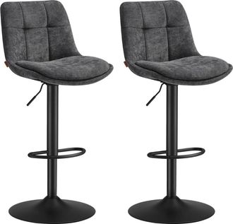 Vasagle 2 taburetes de bar con altura de 90-112 cm de color gris