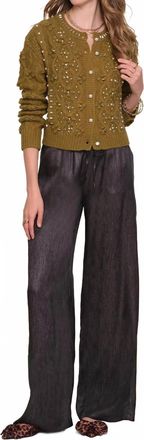 Heartloom Kessy Silky Drawstring Pant In Black