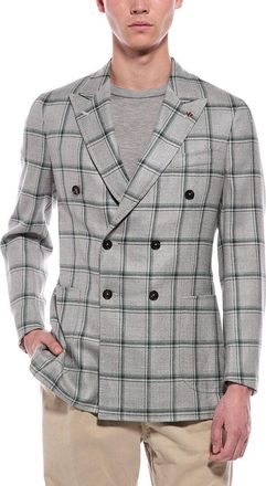 Isaia Domenico Double-Breasted Wool, Silk & Linen-Blend Sport Jacket