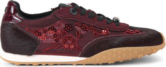Kurt Geiger Womens Lavender Bead Sneakers - Wine Fabric - Size UK 5