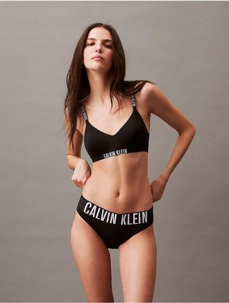 Calvin Klein Womens Intense Power Microfiber Cooling Lightly Lined Bralette - Black - XS