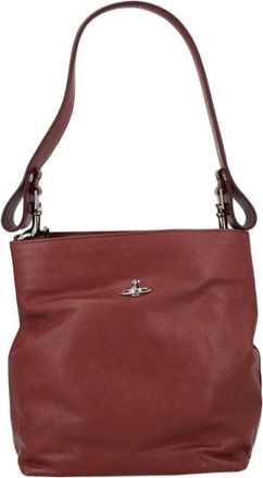 Vivienne Westwood Brown Calf Leather Minimalist Shoulder Bag