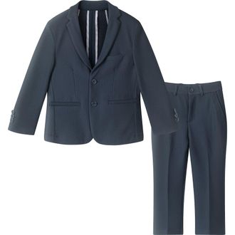 Andy & Evan Kids Stretch Two-Piece Suit in Navy at Nordstrom, Size 2Y