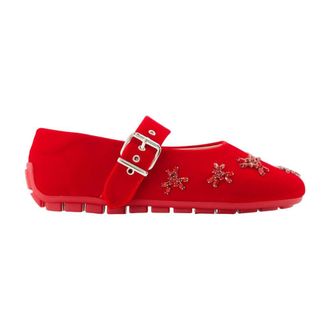 Simone Rocha Schoenen, Dames, Rood, 40 EU, Mary Jane Ballerinas met Versiering