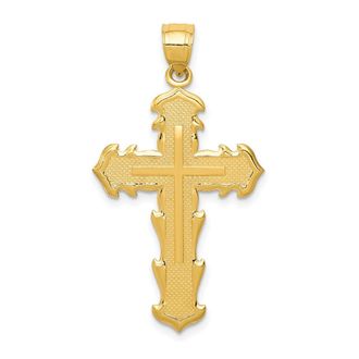 Diamond2Deal 14k Yellow Gold Passion Cross Pendant