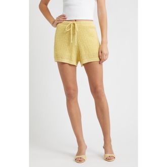 Wayf Sunny Knit Shorts in Golden Yellow at Nordstrom Rack, Size X-Large