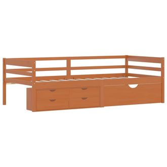 Berkfield Home Comfortable Bed Frame with Drawers&Cabinet Honey Brown Pinewood 9