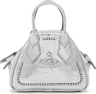 Vivienne Westwood Yasmine Mini Metallic Leather top Handle bag - Silver - One Size