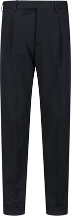 Pantaloni Torino Mid-Rise Virgin Wool Trousers with Cuffed Hem