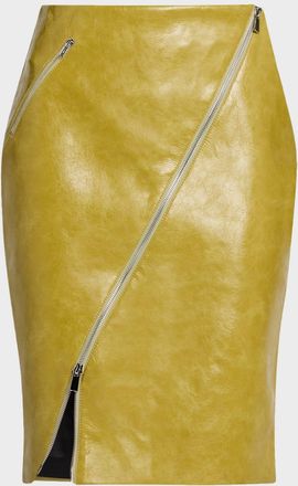 Toccin Verena Asymmetric Faux Leather Pencil Skirt