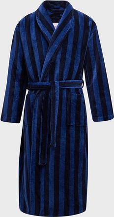 Derek Rose Men & apos;s Aston 36 Velour Stripe Robe