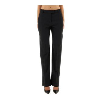 Alexander McQueen Tailored Wool Broeken - Dames - Broeken - Zwart - Maat: M Wol