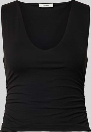 Topshop Slim Fit Tr&auml;gertop mit Raffungen und V-Ausschnitt Modell MY in Black, Gr&ouml;&szlig;e XS