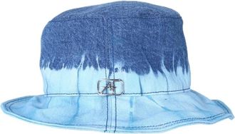 Alberta Ferretti Denim Bucket Hat met Tie-Dye Effect - Dames - Hoeden - Blauw - ONE Size - Denim - Accessoires