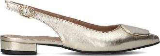 Lina Locchi Gouden Slingback Schoenen met Blokhak - Dames - Ballerinas - Geel - 38 EU - Schoenen