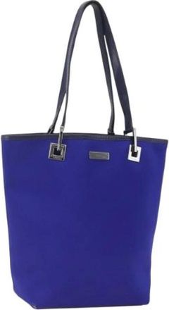 Gucci Pre-owned Nylon Tote Bag - Dames - Vintage Shopper - Blauw - ONE Size - Nylon - Vintage