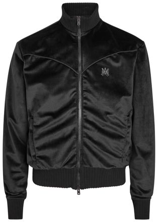 Amiri Logo-embroidered Velvet Track Jacket - Black - XL