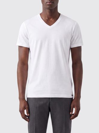 Tom Ford T-shirt slim fit in cotone stretch nero con scollatura a V