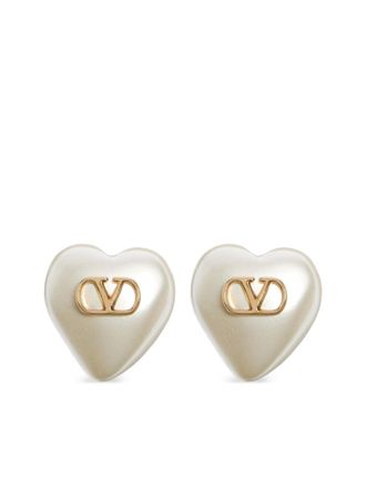 Valentino Garavani V Logo Signature Pearl Earrings