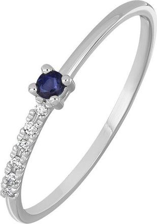 Bony Levy El Mar 18K 0.07 Ct. Tw. Diamond & 1 Sapphire Stackable Ring