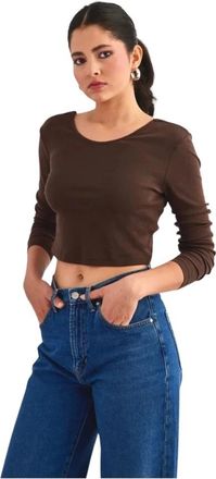 Only Mujer, Camisetas, Marr&oacute;n, Talla: L