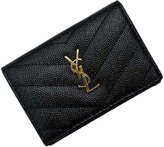 Saint Laurent Black Leather Wallet (Tri-Fold) (Pre-Owned)