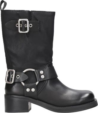 Steve Madden En-Route Hoge Laarzen - Dames - Hoge Laarzen - Zwart - 37 EU - Leer - Schoenen