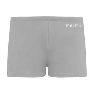 Miu Miu Short Shorts, female, Gray, Size: XS Technical Yarn Shorts
