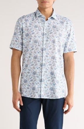 Soul of London Short Sleeve Sport Shirt in Light Blue /Bleu Clair at Nordstrom Rack, Size Xx-Large