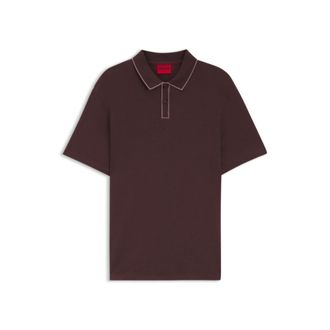 HUGO BOSS Cotton-jersey polo shirt with contrast edges