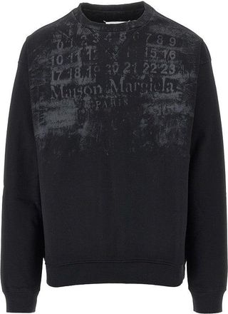 Maison Margiela Logo print oversized crewneck sweatshirt Man M