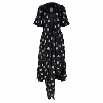 Diane Von F&uuml;rstenberg Diane Von Furstenberg Sareth Polka Dot Midi Dress in Black Silk