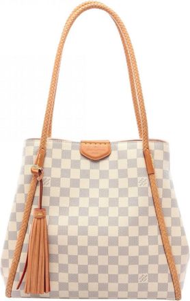 Louis Vuitton Damier Azur White Coated Canvas Leather Tote Bag (Pre-Owned)