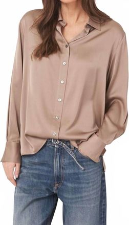 Repeat Silk Shirt With Side Slits In Sand