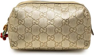 Gucci Pre-owned Gucci Metallic Guccissima Cosmetic Pouch Ladies XT1SACCRP7PMF92V