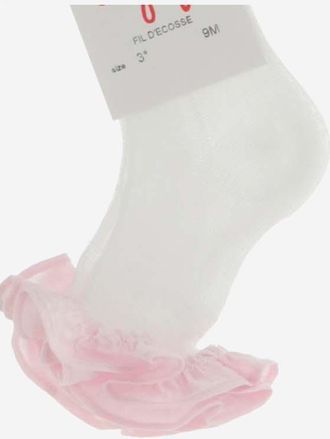 Il Gufo Socks With Ruffles For Baby Girls White Cotton Tights &